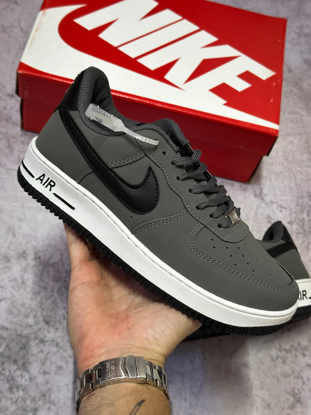 Tênis Masculino Nike Air Force 1 Cinza Escuro Premium