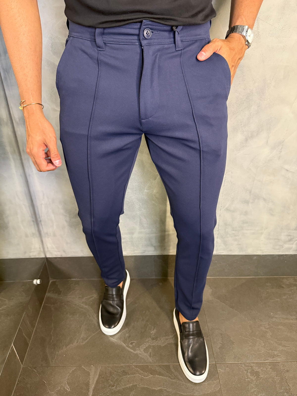 CALÇA MALHA C/ FRISO PONTO H