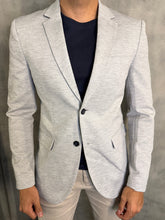 BLAZER MALHA POLIAMIDA PONTO H CINZA