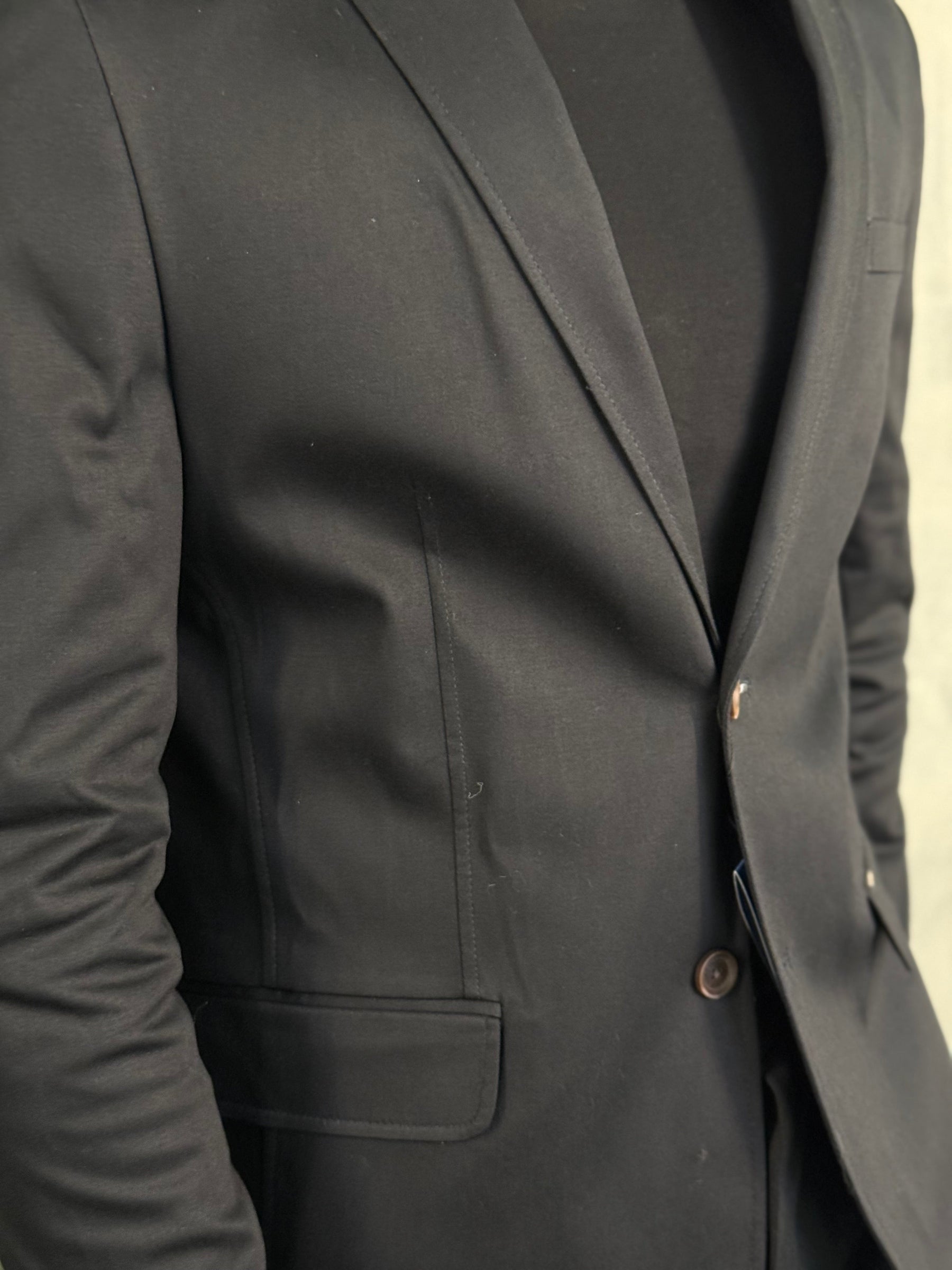 BLAZER SLIM SARJA LISO DOCTHOS PRETO