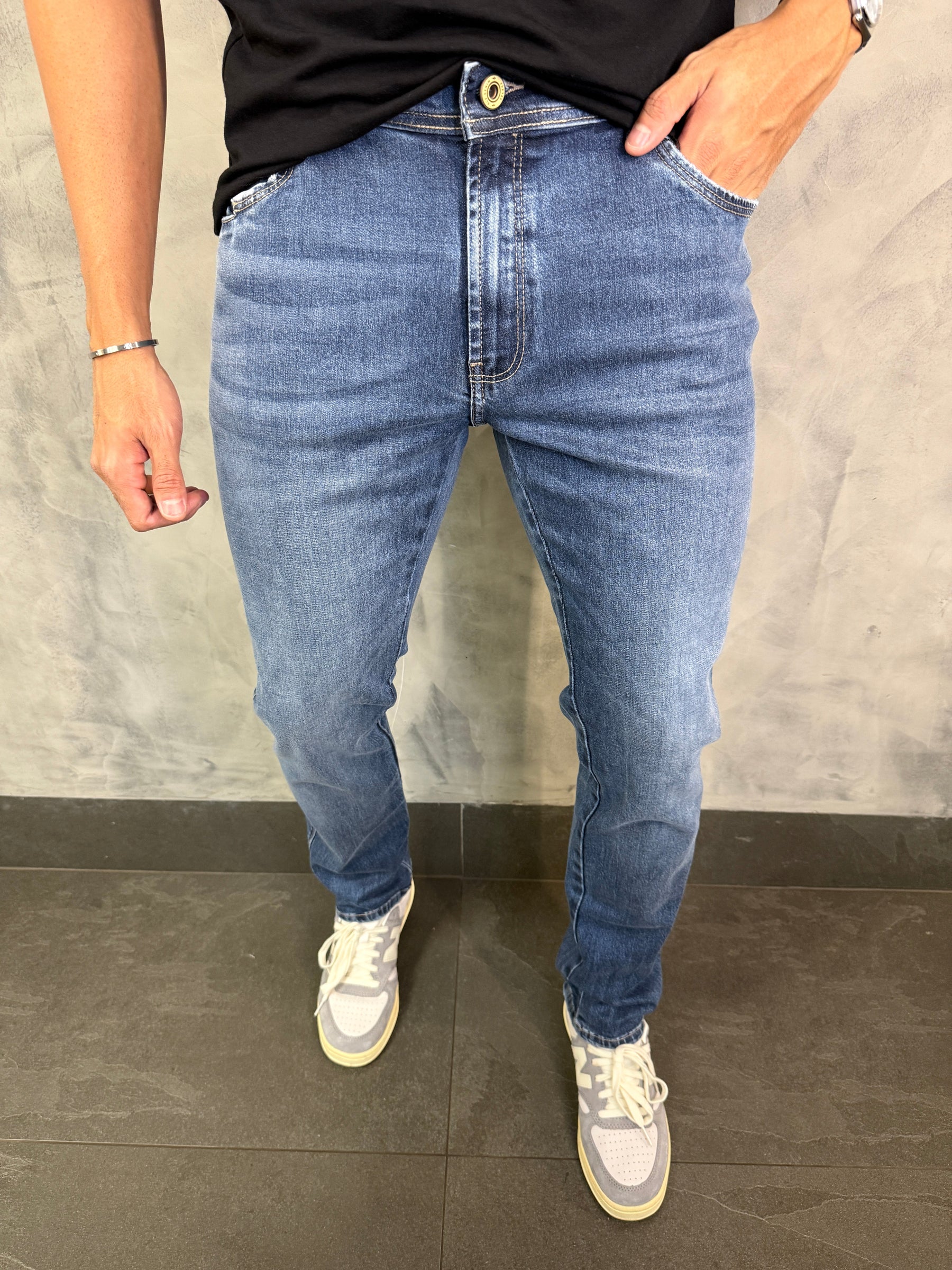 CALÇA JEANS SLIM SELECT DLZ AZUL MÉDIO