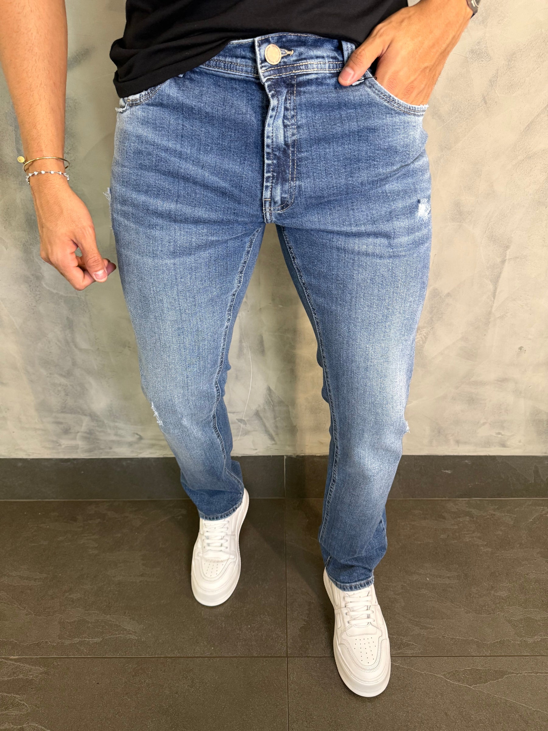 CALÇA SLIM SW DLZ AZUL MÉDIO