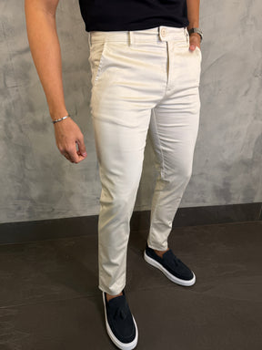 CALÇA SARJA ACETINADA PONTO H OFF WHITE