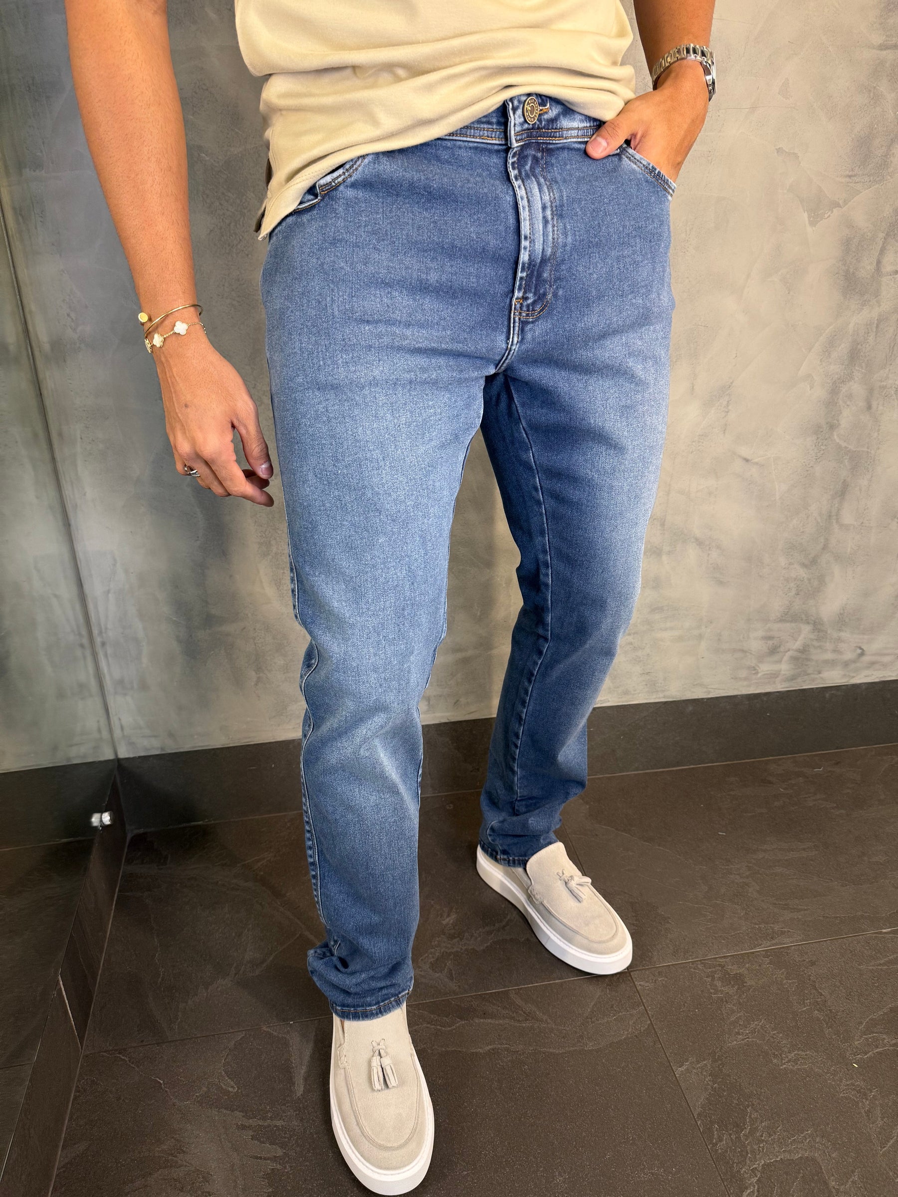CALÇA JEANS SLIM SELECT DLZ JEANS MÉDIO