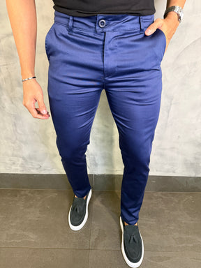 CALÇA SARJA ACETINADA PONTO H MARINHO