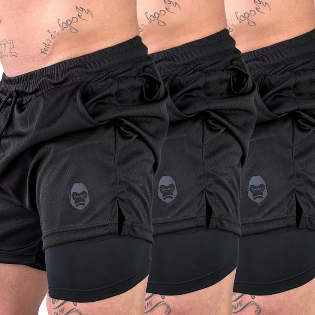 Kit 3 Shorts 2 em 1 Kong